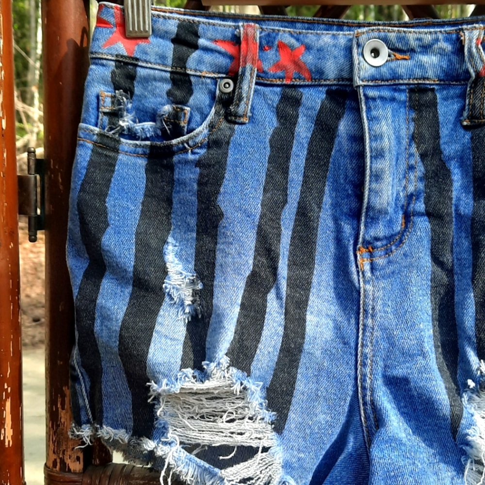 Birds Of Prey Patriotic Jean Short View 3